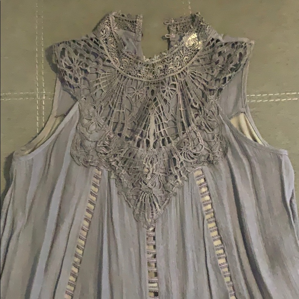 Boutique lace neck summer dress